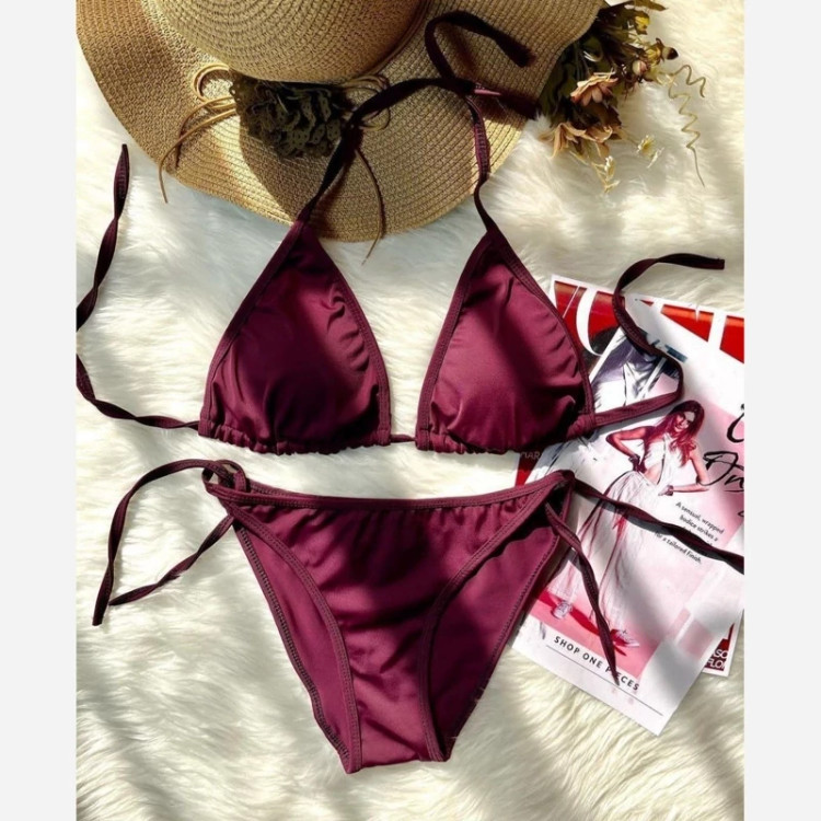 مایو زنانه دو تیکه بیکینی(فری سایز-دارای پد متحرک)