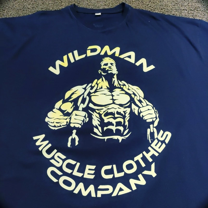 تیشرت نخ پنبه سایز بزرگ WILD MAN رنگ سرمه ای