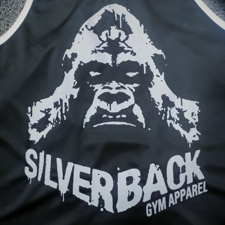 رکابی بدنسازی سوزنی SILVER BACK رنگ مشکی سفید