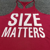 رکابی بدنسازی سوزنی بند نازک SIZE MATTERS زرشکی