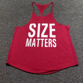 رکابی بدنسازی سوزنی بند نازک SIZE MATTERS زرشکی