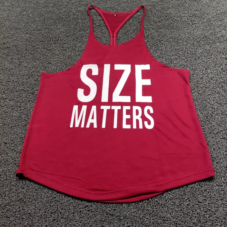 رکابی بدنسازی سوزنی بند نازک SIZE MATTERS زرشکی