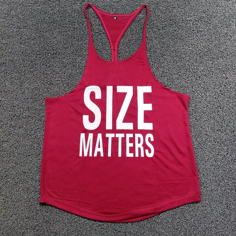 رکابی بدنسازی سوزنی بند نازک SIZE MATTERS زرشکی