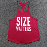 رکابی بدنسازی سوزنی بند نازک SIZE MATTERS زرشکی